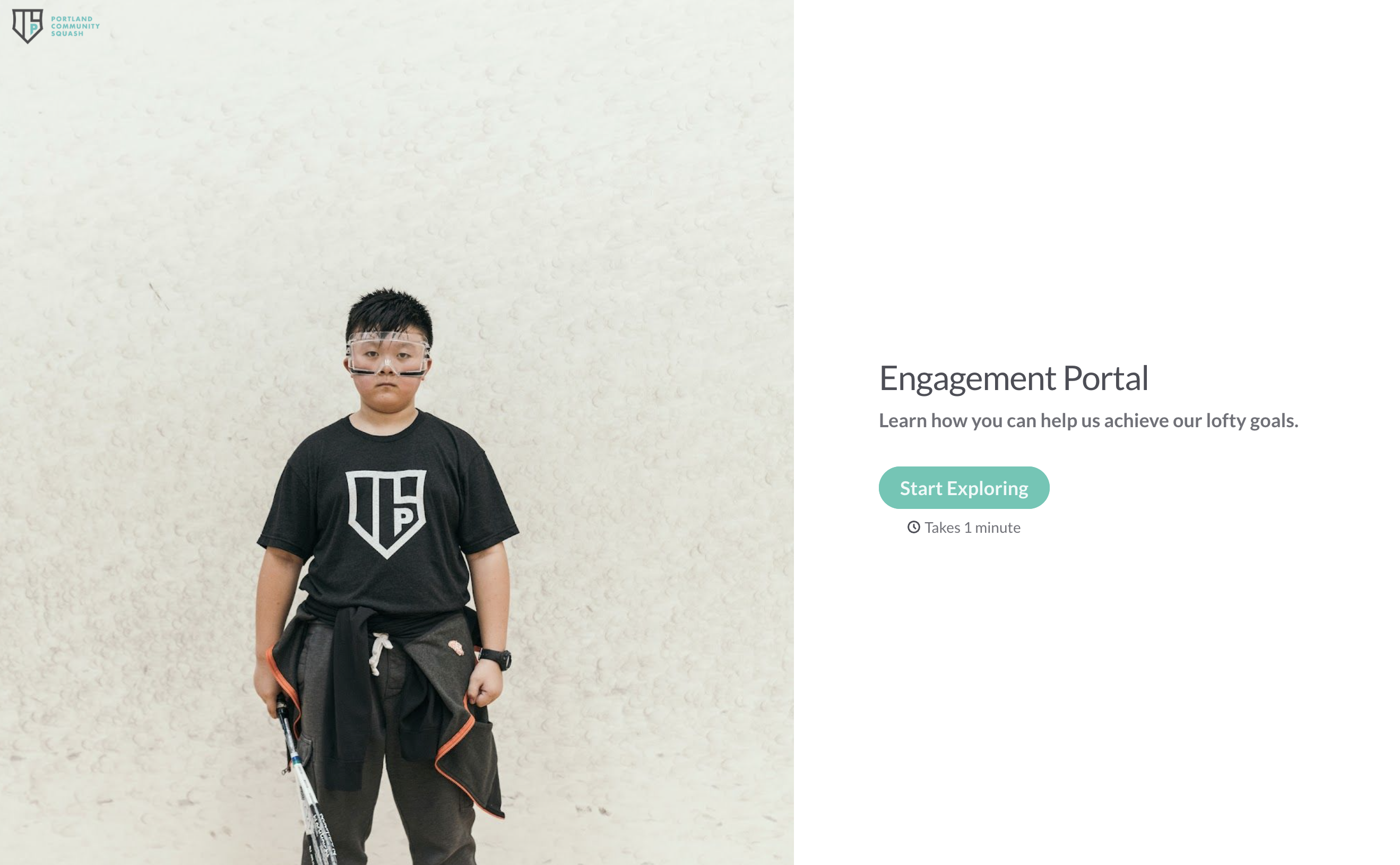 The Portland Community Squash engagement portal